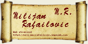Milijan Rafailović vizit kartica